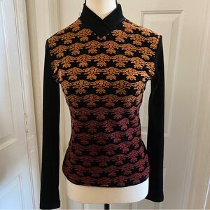 Y2K TENAX OMBRÉ VELVET PAISLEY LONG SLEEVE